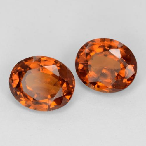 3.11 ctw Orange Hessonite Garnet Stones, Natural Hessonite Garnet in Oval Facet Shape for Sale