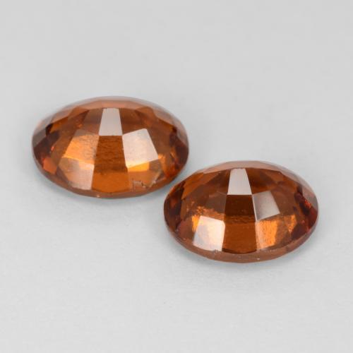 Hessonite Garnet Gemstones in 7.8 x 6.5 mm Size for Sale, Hessonite Garnet Stones in Amber Orange Color