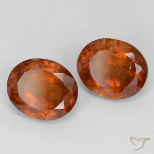 3.67 ctw Orange Hessonite Garnet Stones, Natural Hessonite Garnet in Oval Facet Shape for Sale