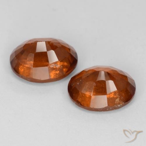 Hessonite Garnet Gemstones in 8.2 x 6.7 mm Size for Sale, Hessonite Garnet Stones in Deep Orange Color