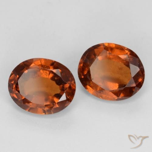 3.85 ctw Orange Hessonite Garnet Stones, Natural Hessonite Garnet in Oval Facet Shape for Sale