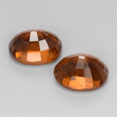 Hessonite Garnet Gemstones in 8.6 x 7.2 mm Size for Sale, Hessonite Garnet Stones in Deep Orange Color