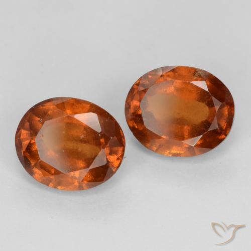 3.04 ctw Orange Hessonite Garnet Stones, Natural Hessonite Garnet in Oval Facet Shape for Sale