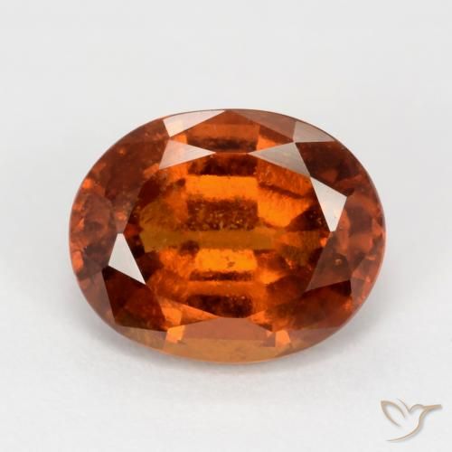 2.89ct Natural Reddish Orange Hessonite Garnet, Oval, VS-SI