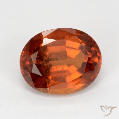 2.89 ct Orange Hessonite Garnet Stone, Natural Hessonite Garnet in Oval Facet Shape for Sale