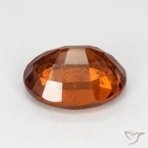 Hessonite Garnet Gemstone in 9.5 x 7.6 mm Size for Sale, Hessonite Garnet Stone in Reddish Orange Color