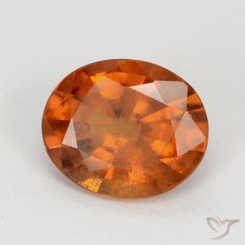 2.36 ct Orange Hessonite Garnet Stone, Natural Hessonite Garnet in Oval Facet Shape for Sale