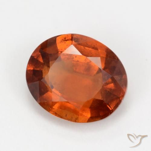2.41 ct Orange Hessonite Garnet Stone, Natural Hessonite Garnet in Oval Facet Shape for Sale