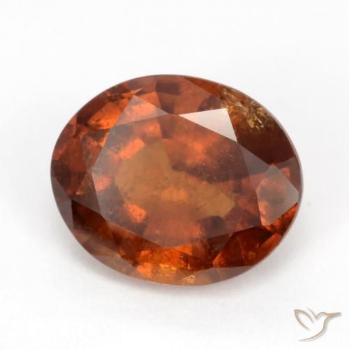 2.51 ct Orange Hessonite Garnet Stone, Natural Hessonite Garnet in Oval Facet Shape for Sale