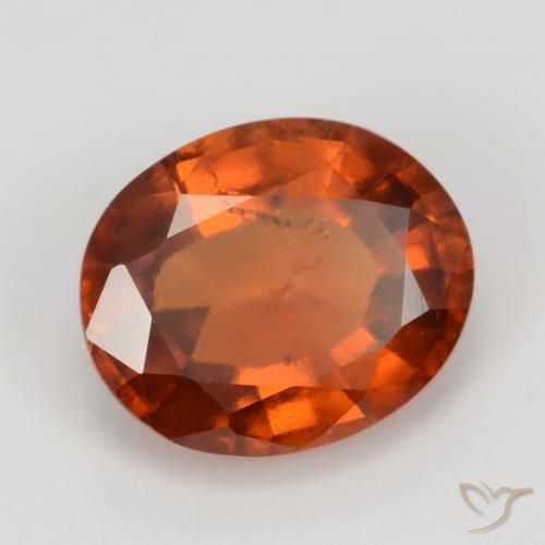 2.82 ct Orange Hessonite Garnet Stone, Natural Hessonite Garnet in Oval Facet Shape for Sale
