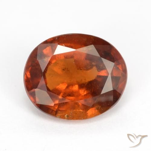 Amber Orange Гранат Гессонит Камень - 2.9ct Фасетный Овал (ID: 543378)