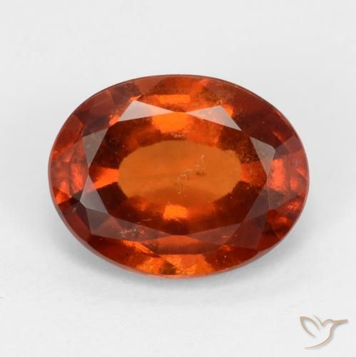 2.33ct Natural Dark Orange Hessonite Garnet, Oval, VS