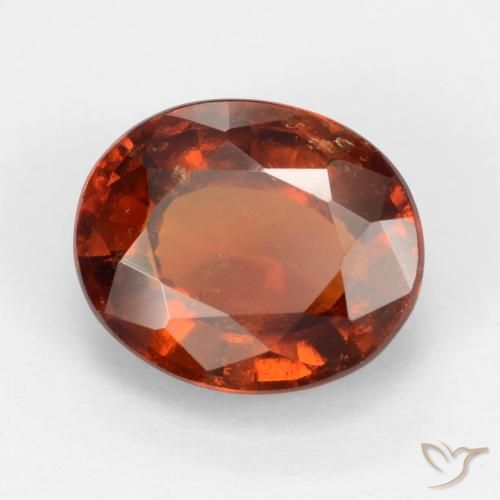2.68 ct Orange Hessonite Garnet Stone, Natural Hessonite Garnet in Oval Facet Shape for Sale
