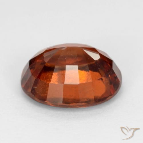 Hessonite Garnet Gemstone in 9.1 x 7.6 mm Size for Sale, Hessonite Garnet Stone in Deep Orange Color
