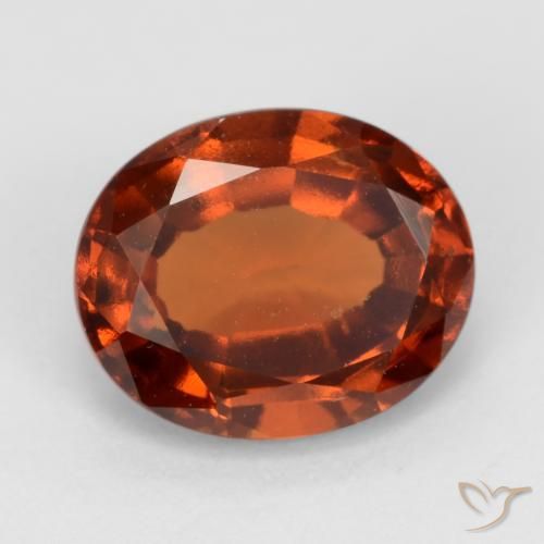 2.37 ct Orange Hessonite Garnet Stone, Natural Hessonite Garnet in Oval Facet Shape for Sale