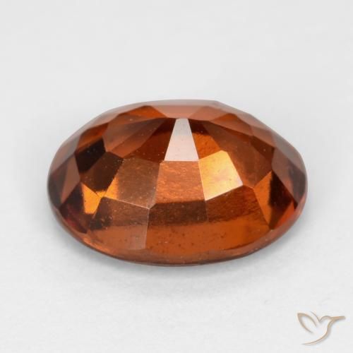 Hessonite Garnet Gemstone in 9 x 7.4 mm Size for Sale, Hessonite Garnet Stone in Amber Orange Color