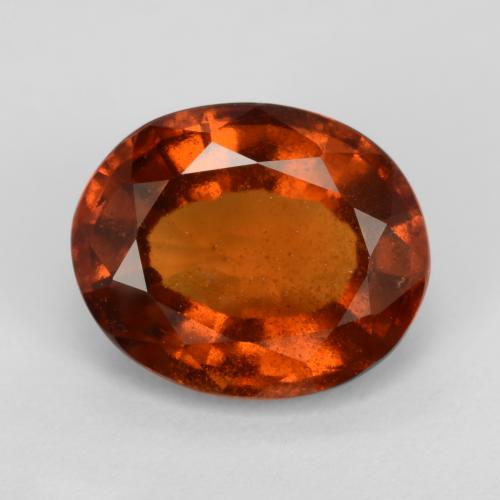 Темно-оранжевый Гранат Гессонит Камень - 2.9ct Фасетный Овал (ID: 543423)