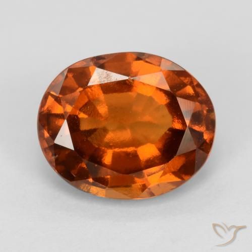 2,22 ct ovaler Hessonit-Granat aus Madagaskar, Größe: 8,7 x 7,2mm, Reinheit: VS, Garantiert echter Edelstein, 1 Stück Hessonit-Granat in Mitteldunkles Orange Farbe, Mohs-Härte von 6,5 - 7,5 Geeignet für den täglichen Gebrauch im Schmuck, Photo A