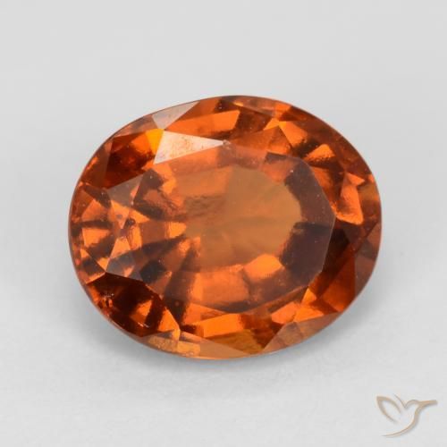 2.22 ct Orange Hessonite Garnet Stone, Natural Hessonite Garnet in Oval Facet Shape for Sale
