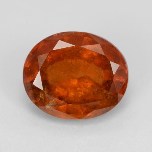 Fire Orange Гранат Гессонит Камень - 3.5ct Фасетный Овал (ID: 543426)