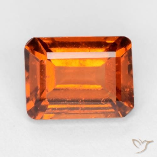 Deep Orange Hessonite Garnet Gem - 1.9ct Octagon Facet (ID: 543747)