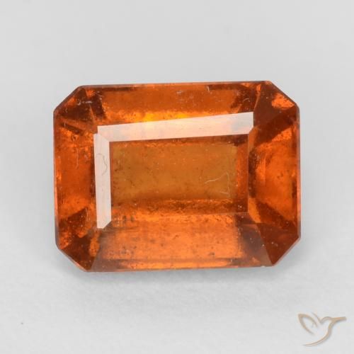 2.15ct Natural Deep Orange Hessonite Garnet, Emerald Cut, VS-SI