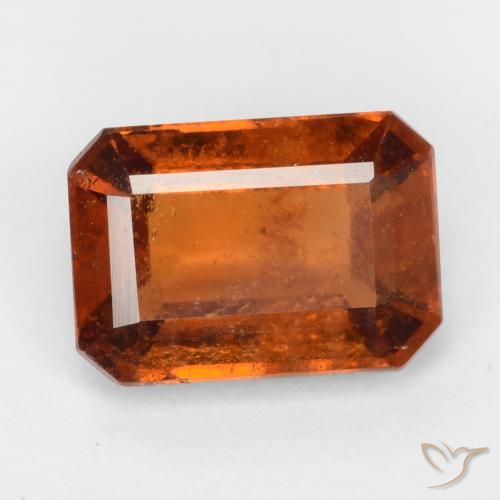 2.09ct Natural Amber Orange Hessonite Garnet, Emerald Cut, VS-SI