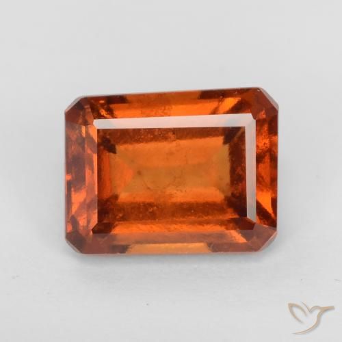 2.23ct Natural Deep Orange Hessonite Garnet, Emerald Cut, VS-SI