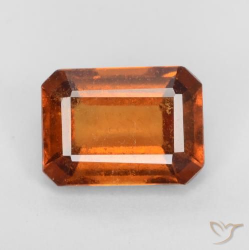 1.99ct Natural Amber Orange Hessonite Garnet, Emerald Cut, VS-SI