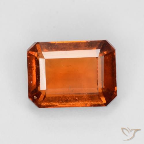 2.13ct Natural Amber Orange Hessonite Garnet, Emerald Cut, VS-SI