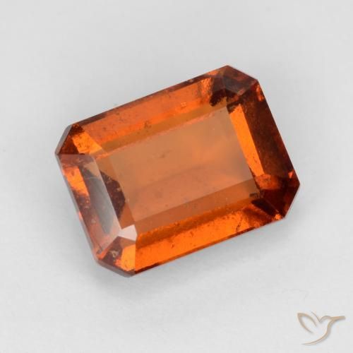 2.13 ct Orange Hessonite Garnet Stone, Natural Hessonite Garnet in Octagon Facet Shape for Sale