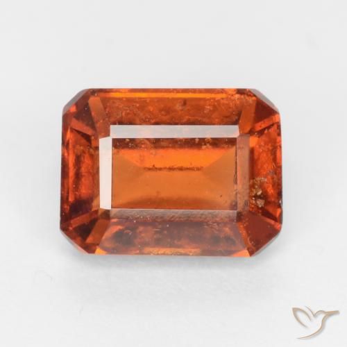 2.25ct Natural Amber Orange Hessonite Garnet, Emerald Cut, VS-SI