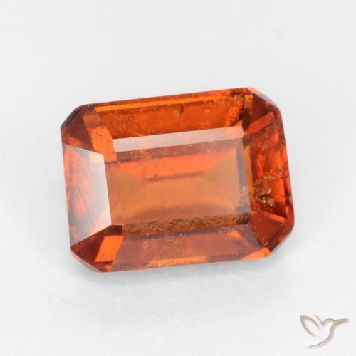 2.25 ct Orange Hessonite Garnet Stone, Natural Hessonite Garnet in Octagon Facet Shape for Sale