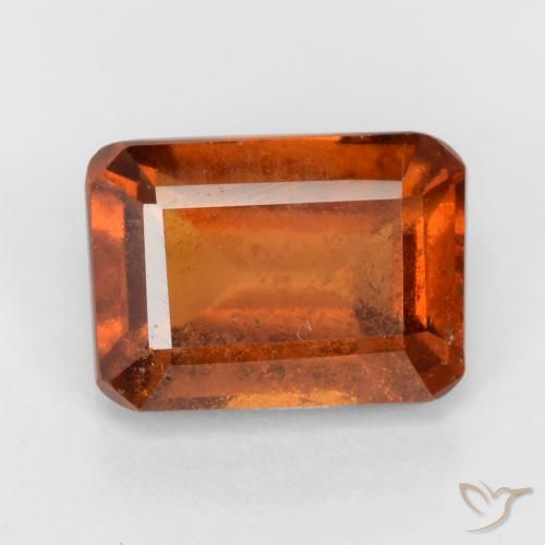 1.96ct Natural Reddish Orange Hessonite Garnet, Emerald Cut, VS-SI