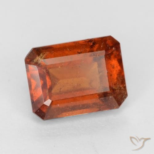 2.22ct Natural Fire Orange Hessonite Garnet, Emerald Cut, VS-SI