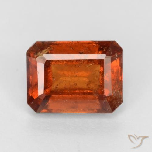 2.22 ct Orange Hessonite Garnet Stone, Natural Hessonite Garnet in Octagon Facet Shape for Sale