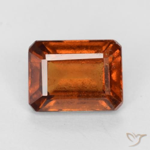 2.06ct Natural Medium-Dark Orange Hessonite Garnet, Emerald Cut, VS-SI