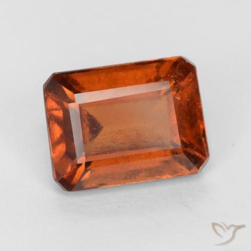 2.06 ct Orange Hessonite Garnet Stone, Natural Hessonite Garnet in Octagon Facet Shape for Sale