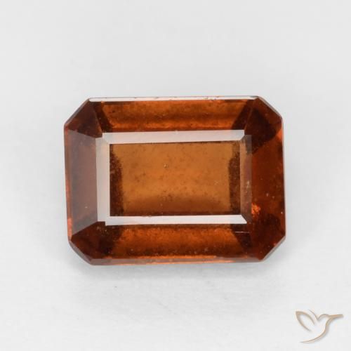 2.06ct Natural Dark Orange Hessonite Garnet, Emerald Cut, VS-SI