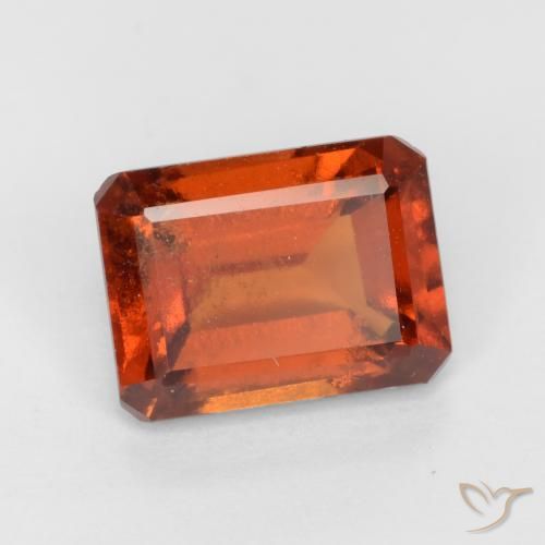 2.00 ct Orange Hessonite Garnet Stone, Natural Hessonite Garnet in Octagon Facet Shape for Sale