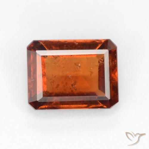 1.72ct Natural Amber Orange Hessonite Garnet, Emerald Cut, VS-SI