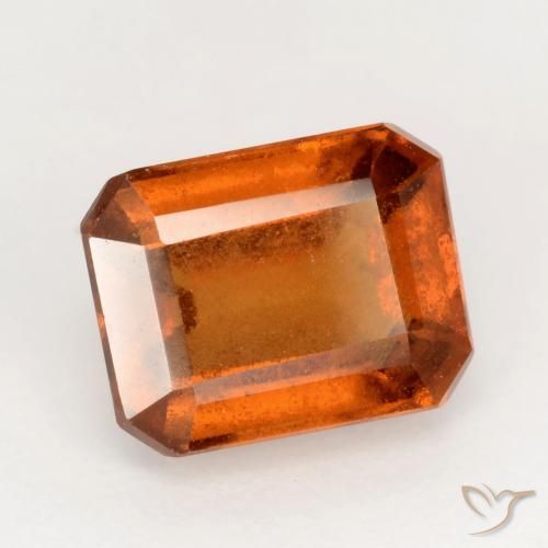 2.32 ct Orange Hessonite Garnet Stone, Natural Hessonite Garnet in Octagon Facet Shape for Sale