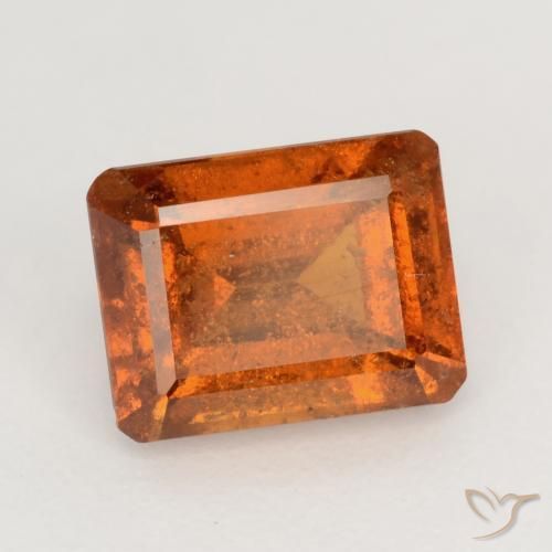 2.12 ct Orange Hessonite Garnet Stone, Natural Hessonite Garnet in Octagon Facet Shape for Sale