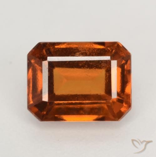 2.05ct Natural Deep Orange Hessonite Garnet, Emerald Cut, VS