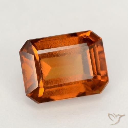 2.05 ct Orange Hessonite Garnet Stone, Natural Hessonite Garnet in Octagon Facet Shape for Sale