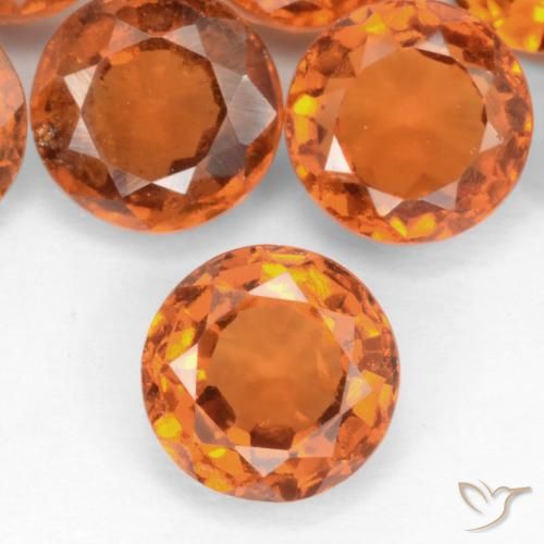 1.17 ct Orange Hessonite Garnet, 6.1 mm Round Cut From Madagascar, Photo A