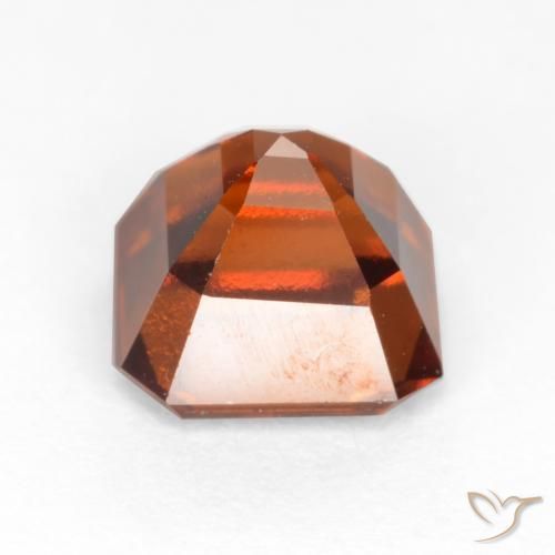 Hessonite Garnet Gemstone in 6.6 x 6.4 mm Size for Sale, Hessonite Garnet Stone in Deep Orange Color