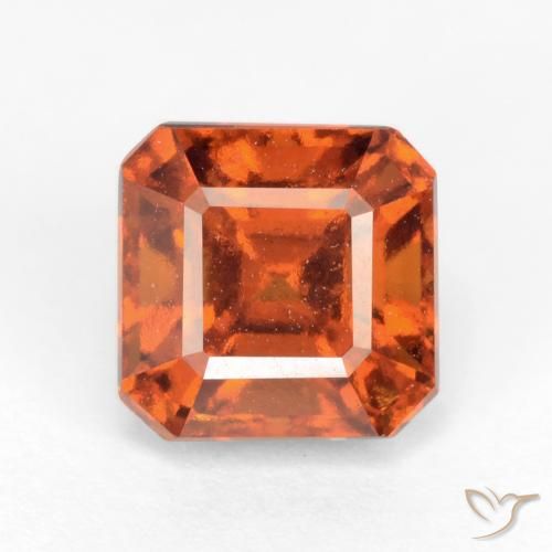 2.06ct Natural Medium-Dark Orange Hessonite Garnet, Emerald Cut, VS
