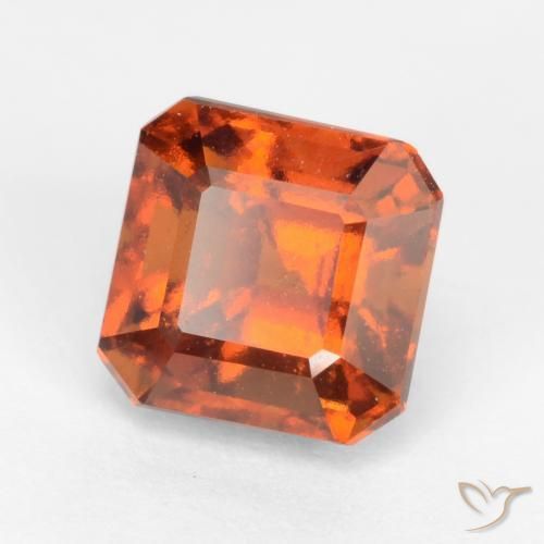 2.06 ct Orange Hessonite Garnet Stone, Natural Hessonite Garnet in Octagon Facet Shape for Sale