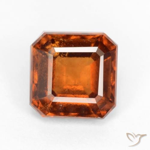 2.06ct Natural Deep Orange Hessonite Garnet, Emerald Cut, VS-SI